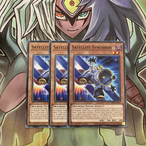 LDS3-EN119 x3 Satellite Synchron Common Excellent Condition Yugioh