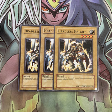LON-EN054 x3 Headless Knight Common Excellent Condition Yugioh
