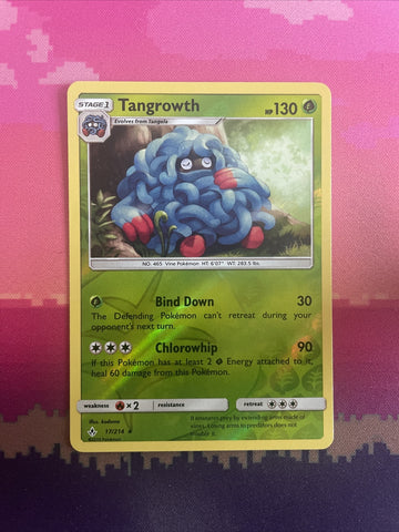 Pokemon Card Tangrowth Unbroken Bonds Reverse Holo Rare 17/214 Near Mint