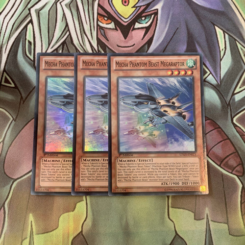 LTGY-EN021 x3 Mecha Phantom Beast Megaraptor Super Excellent Condition Yugioh