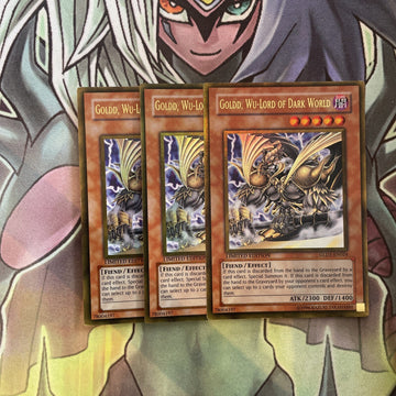 GLD1-EN024 x3 Goldd, Wu-Lord of Dark World Gold Rare Excellent Condition Yugioh