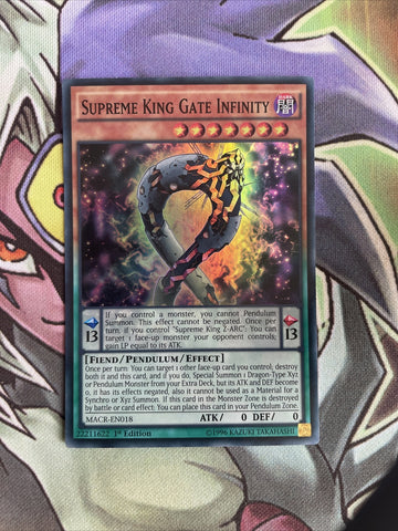 MACR-EN018 Supreme King Gate Infinity Super Rare 1st Edition NM Yugioh Card