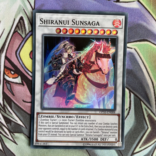OP10-EN008 Shiranui Sunsaga Super Rare 1st Edition NM Yugioh Card
