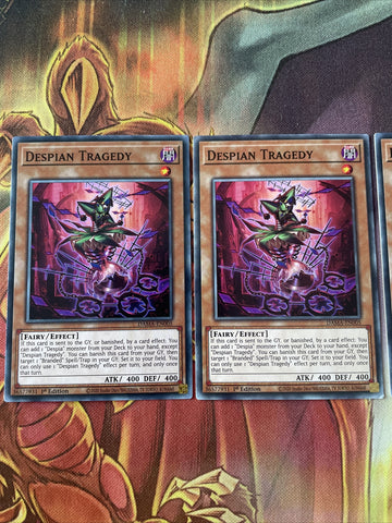 DAMA-EN005 3X Yugioh Despian Tragedy Common 1st Edition NM PLAYSET (back)