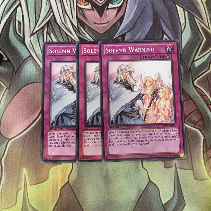 LCYW-EN301 x3 Solemn Warning Common Excellent Condition Yugioh