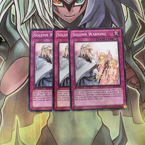 LCYW-EN301 x3 Solemn Warning Common Excellent Condition Yugioh