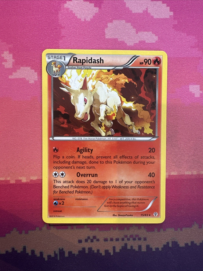 Pokemon Card Rapidash Generations Rare 15/83 Near Mint