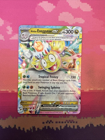 Pokemon Card Alolan Exeggutor ex 133/191 Double Rare Surging Sparks  Near Mint