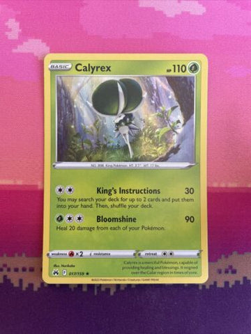 Pokemon Card Calyrex Crown Zenith Holo Rare 017/159 Near Mint