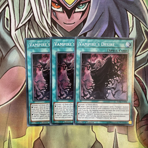 DASA-EN008 x3 Vampire's Desire Secret Rare Excellent Condition Yugioh