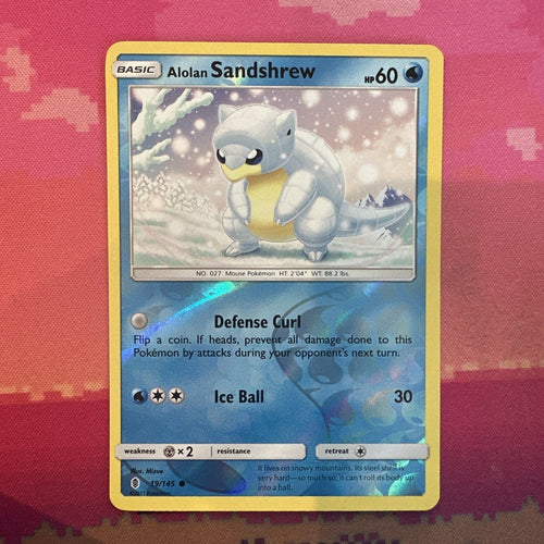 Pokemon Card Alolan Sandshrew Guardians Rising Reverse Holo 19/145 Near Mint