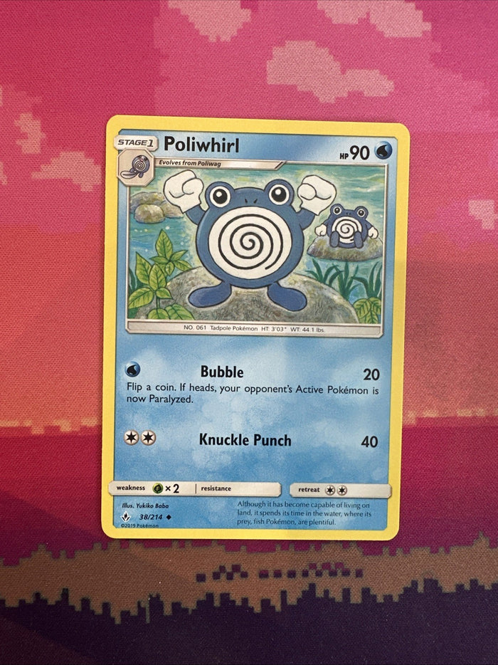 Pokemon Card Poliwhirl Unbroken Bonds Uncommon 38/214 Near Mint
