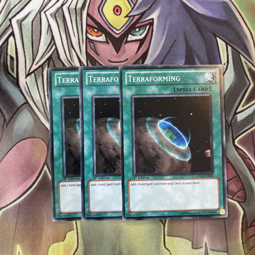 SDLS-EN025 x3 Terraforming Common Excellent Condition Yugioh