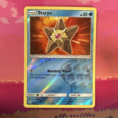 Pokemon Card Staryu Hidden Fates Reverse Holo 13/68 Near Mint