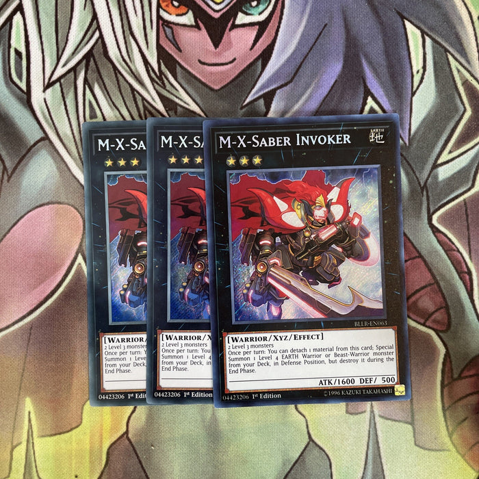 BLLR-EN063 x3 M-X-Saber Invoker Secret Rare Excellent Condition Yugioh