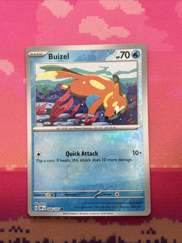 Pokemon Card Buizel MISPRINT HOLO + REVERSE In ONE Obsidian Flames Near Mint (back)