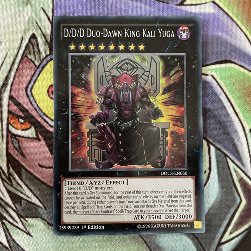 DOCS-EN050 D/D/D Duo-Dawn King Kali Yuga Super Rare 1st Edition Yugioh Card NM