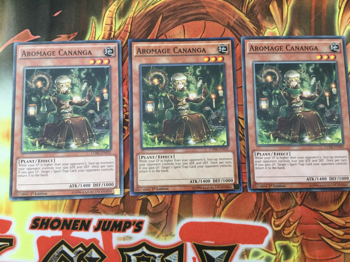 CORE-EN035 Yugioh cards 3x Aromage Cananga - 1ST EDITION NM