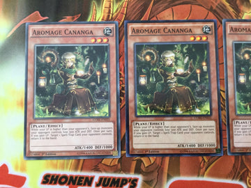 CORE-EN035 Yugioh cards 3x Aromage Cananga - 1ST EDITION NM (back)
