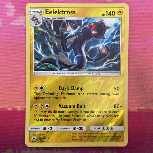 Pokemon Card Eelektross Burning Shadows Reverse Holo Rare 46/147 NM