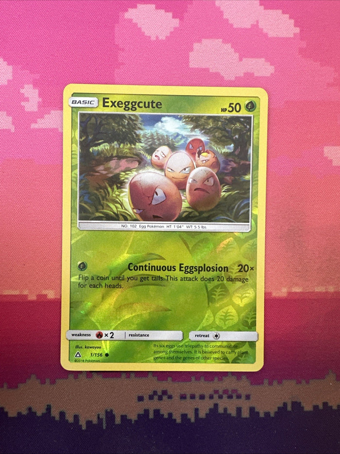 Pokemon Card Exeggcute Ultra Prism Reverse Holo 1/156 NM