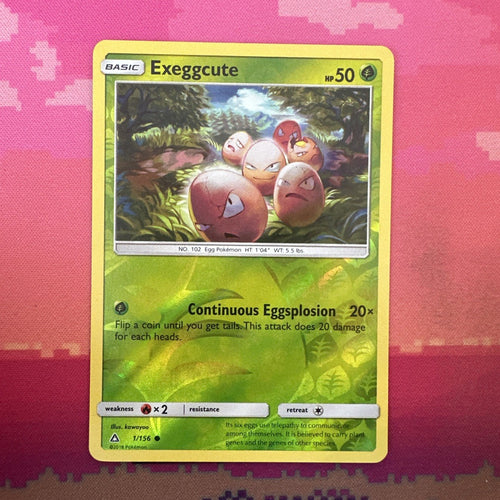 Pokemon Card Exeggcute Ultra Prism Reverse Holo 1/156 NM