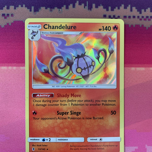 Pokemon Card Chandelure Guardians Holo Rare 13/145 Near Mint