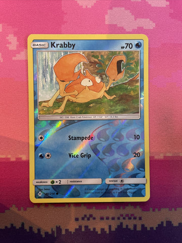 Pokemon Card Krabby Unbroken Bonds Reverse Holo 46/214 Near Mint