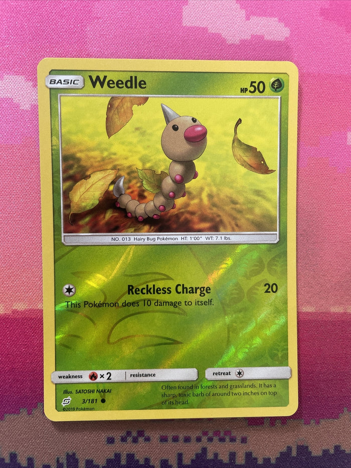 Pokemon Card Weedle Team Up Reverse Holo 3/181 NM