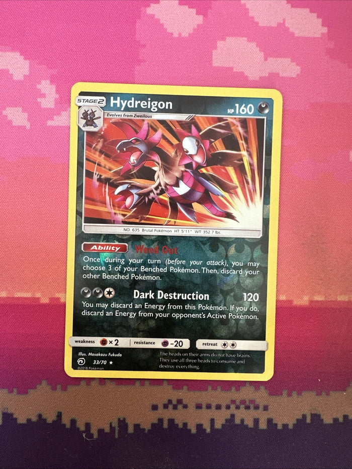 Pokemon Card Hydreigon Dragon Majesty Reverse Holo Rare 33/70 Near Mint