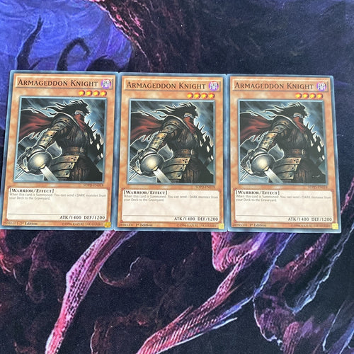 SDPD-EN018 x3 Armageddon Knight 1st Edition Mint YuGiOh Card