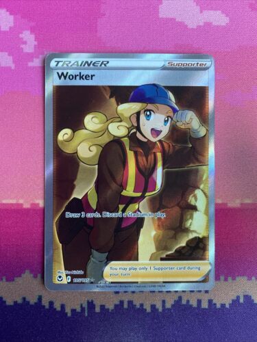 Pokemon Card Worker 195/195 Ultra Rare Silver Tempest Near Mint