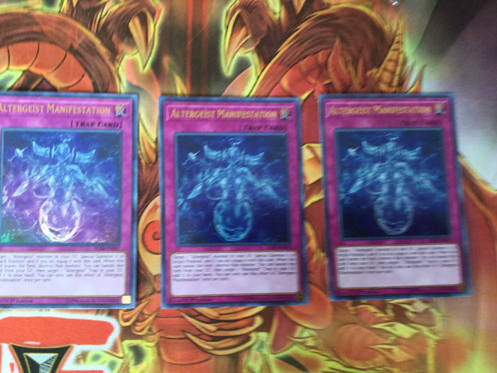 BLRR-EN067 YUGIOH CARD - 3 X ALTERGEIST MANIFESTATION ULTRA -