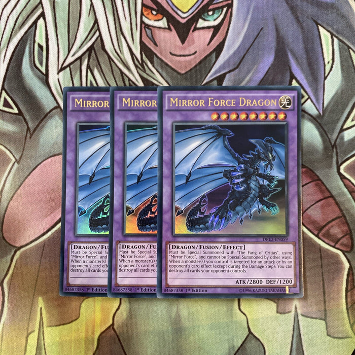 DRL3-EN059 x3 Mirror Force Dragon Ultra Rare Excellent Condition Yugioh