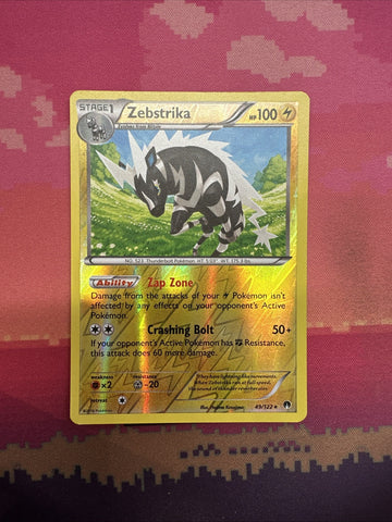 Pokemon Card Zebstrika Breakpoint Reverse Holo Rare 49/122 Near Mint