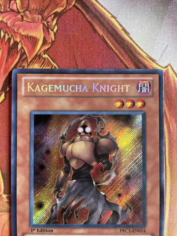 PRC1-EN014 Kagemucha Knight 1st Edition Secret Rare Yugioh Card (back)
