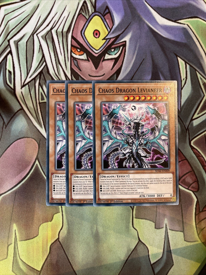 SDAZ-EN009 x3 Chaos Dragon Levianeer Common Excellent Condition Yugioh