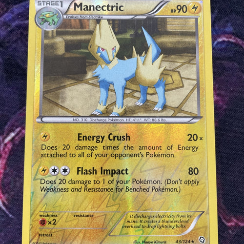Pokemon Card Manectric Dragons Exalted Reverse Holo Rare 43/124 NM Condition
