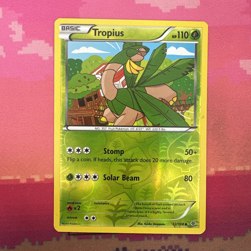 Pokemon Card Tropius Roaring Skies Reverse Holo 12/108 Near Mint
