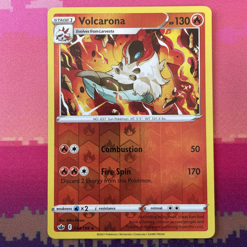 Pokemon Card Volcarona Chilling Reign Reverse Holo Rare 024/198 NM