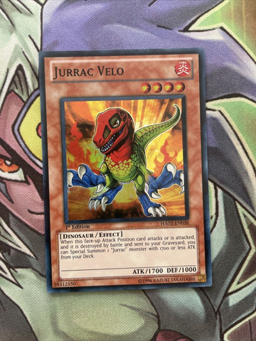 HA02-EN036 Jurrac Velo Super Rare 1st Edition NM Yugioh Card