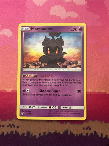 Pokemon Card Marshadow Shining Legends Holo Rare 45/73 NM