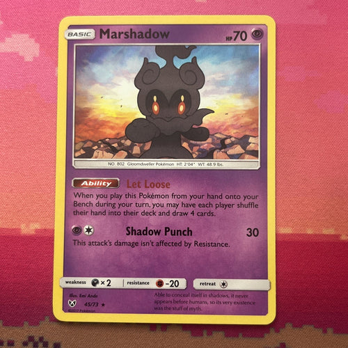 Pokemon Card Marshadow Shining Legends Holo Rare 45/73 NM