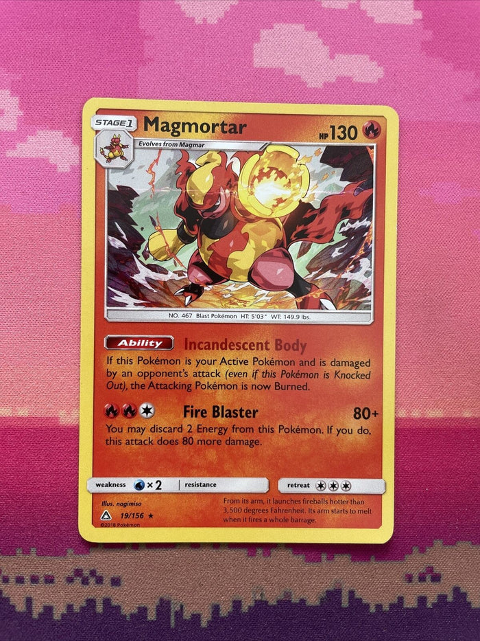 Pokemon Card Magmortar Ultra Prism Holo Rare 19/156 Near Mint