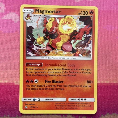 Pokemon Card Magmortar Ultra Prism Holo Rare 19/156 Near Mint
