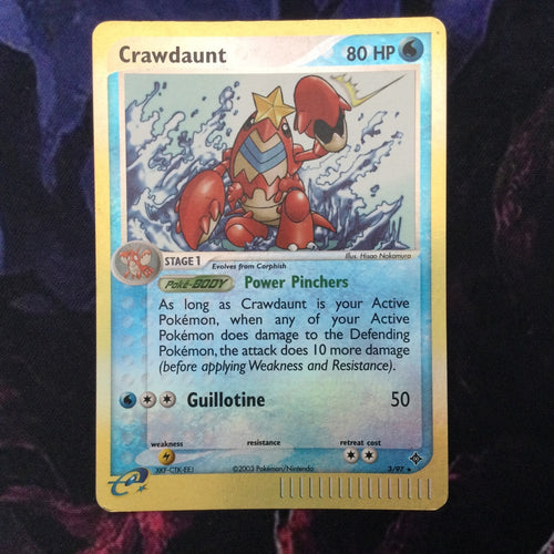 Pokemon Card Crawdaunt EX Dragon Reverse Holo Rare 3/97 NM/VLP