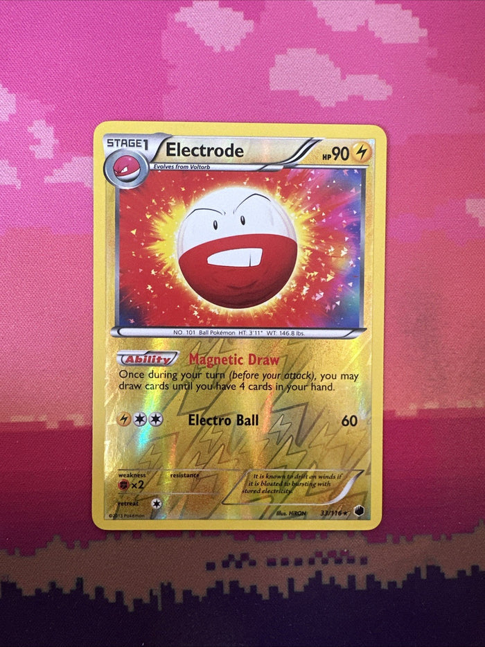 Pokemon Card Electrode Plasma Freeze Reverse Holo Rare 33/116 Near Mint