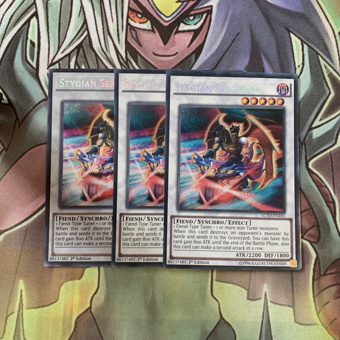 LC5D-EN243 x3 Stygian Sergeants Secret Rare Excellent Condition Yugioh