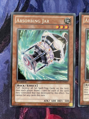 GAOV-EN037 x3 Absorbing Jar Silver Rare Yugioh Card (back)