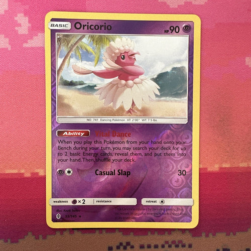 Pokemon Card Oricorio Guardians Rising Reverse Holo Rare 55/145 Near Mint